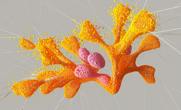 Colorful abstract AI visualization representing digital patterns and hallucinations
